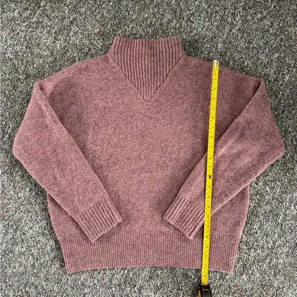 Madewell Wool blend Mauve Pink mock neck Knit Sweater Small - Picture 1 of 9